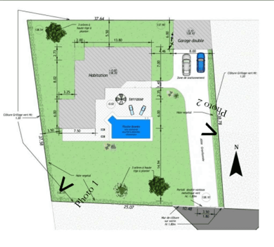 Plan de masse du dossier piscine