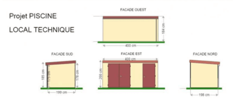 Plan des facades du local technique